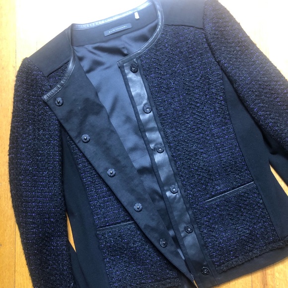 ELIE TAHARI COLLARLESS TWEED BLAZER - Picture 5 of 8
